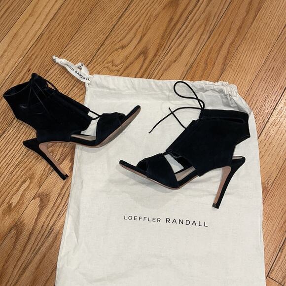 Loeffler Randall Scarlet black suede heels size 5B - Picture 3 of 11
